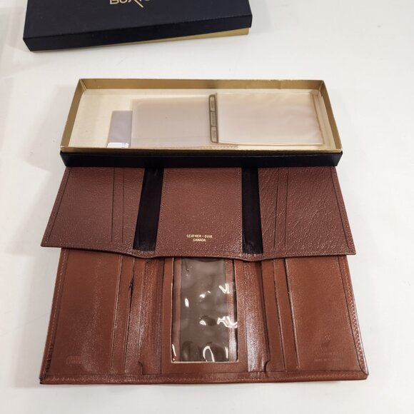 Vintage Leather Wallet Bundle Buxton Fina Brown & Black - Picture 8 of 16